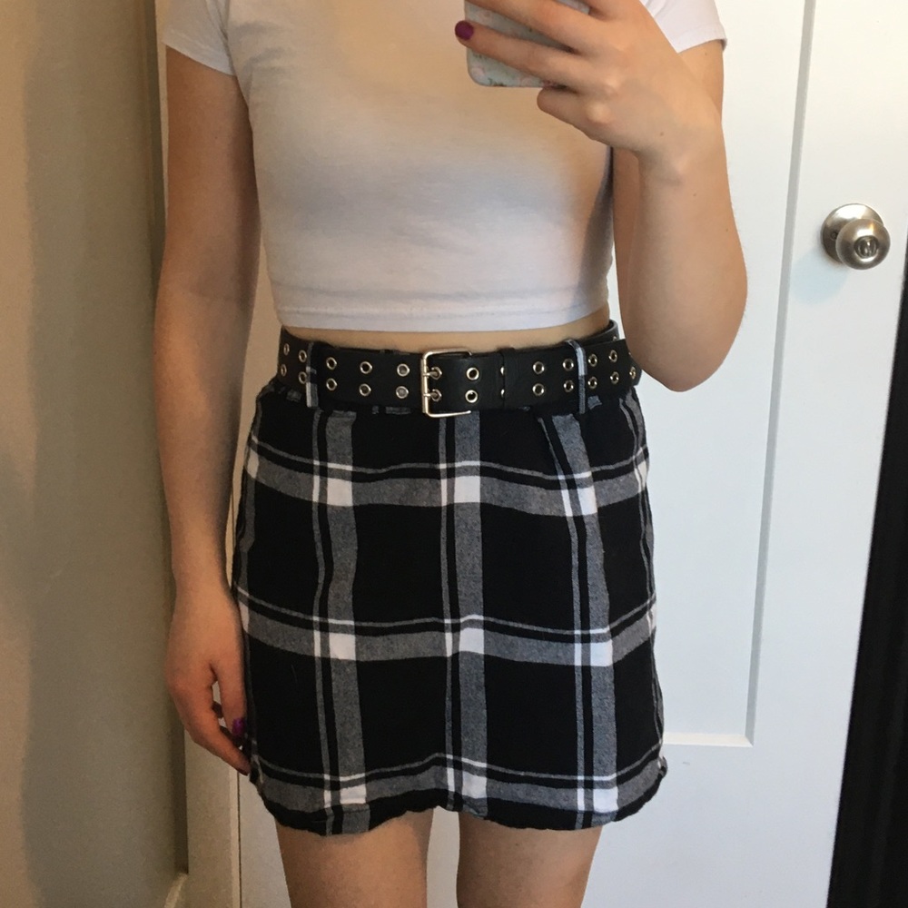 Plaid skirt paper bag style